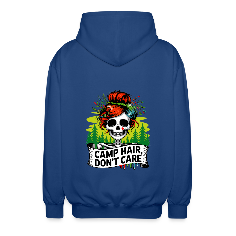 CAMP HAIR, DON´T CARE | Unisex Kapuzenjacke - Royalblau