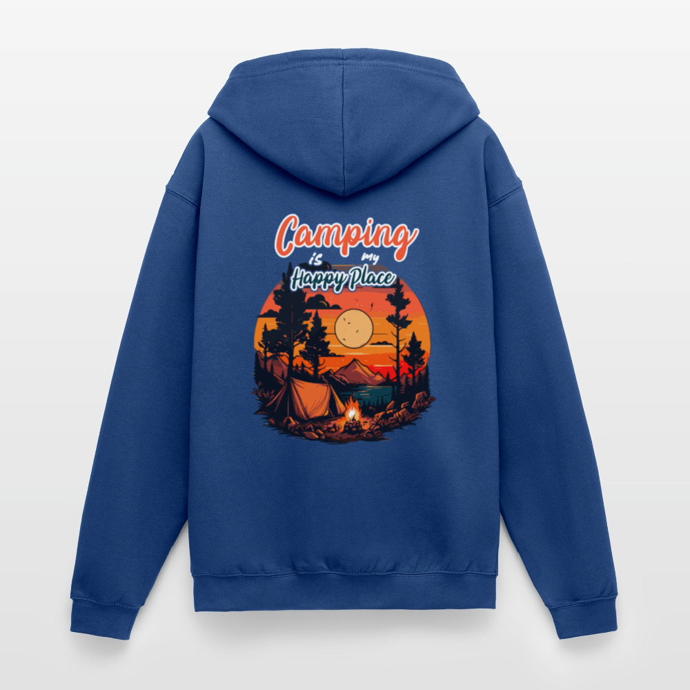 CAMPING IS MY HAPPY PLACE | Unisex Kapuzenjacke - Royalblau