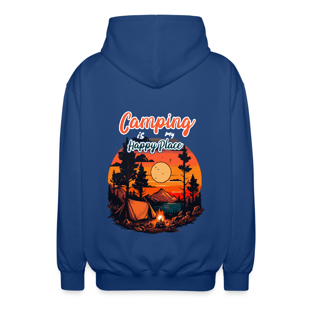 CAMPING IS MY HAPPY PLACE | Unisex Kapuzenjacke - Royalblau