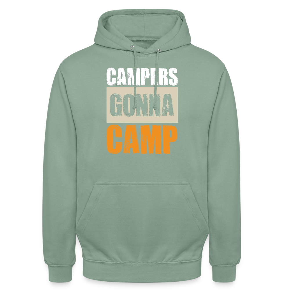 CAMPERS GONNA CAMP | Unisex Hoodie - Graugrün
