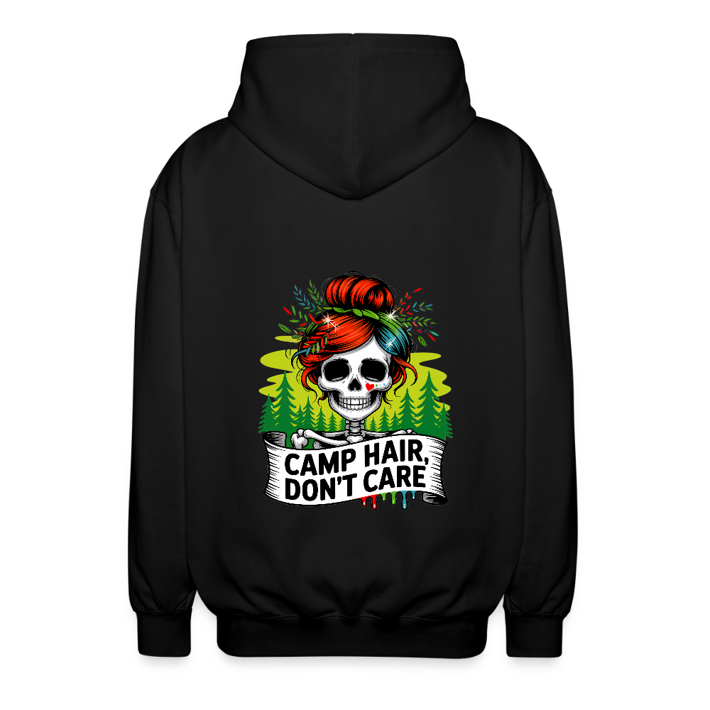 CAMP HAIR, DON´T CARE | Unisex Kapuzenjacke - Schwarz