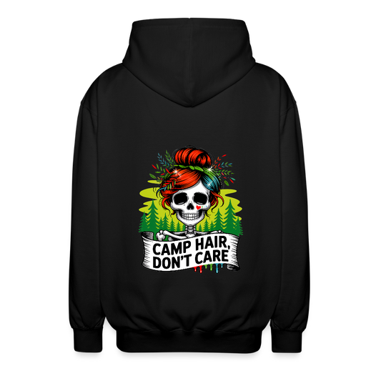 CAMP HAIR, DON´T CARE | Unisex Kapuzenjacke - Schwarz